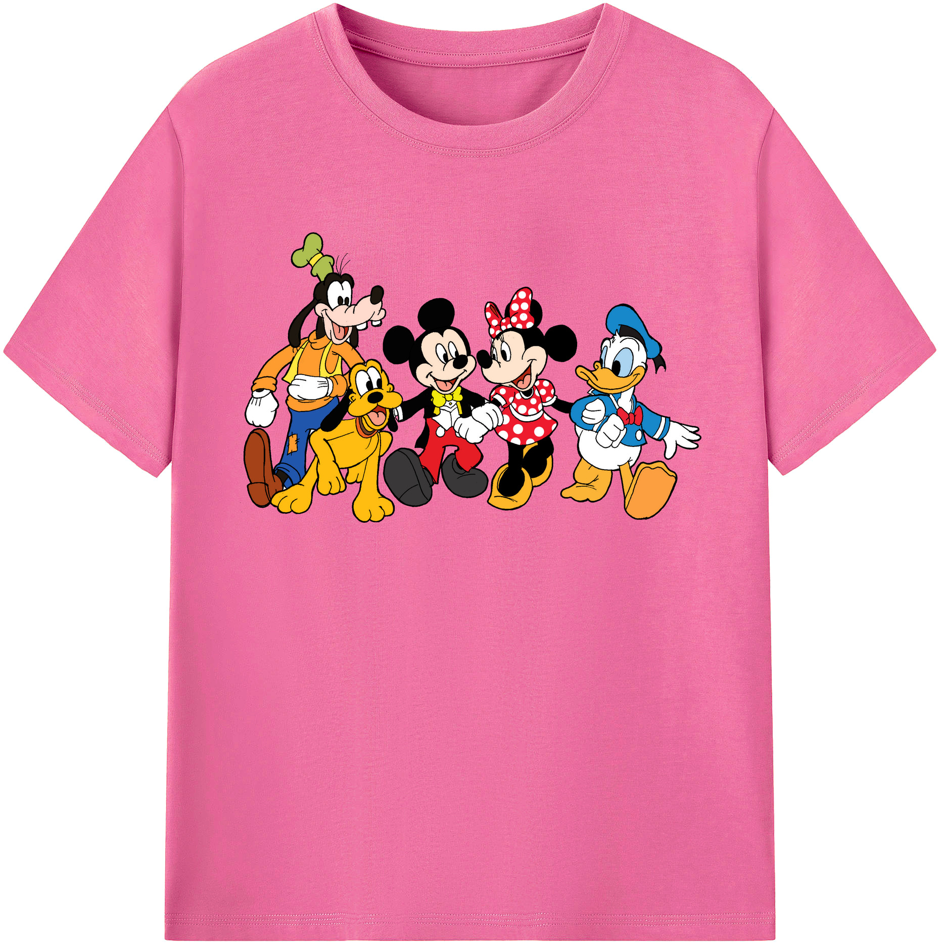 （画像用） ミッキーマウス Mickey Mouse レディースカジュアルプリントTシャツ（綿100％）